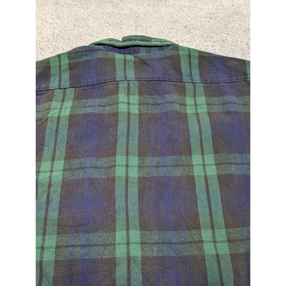 VTG Codet Flannel Shirt XL Tall Made in USA Green Blackwatch Plaid Workwear Y2K - Picture 12 of 12